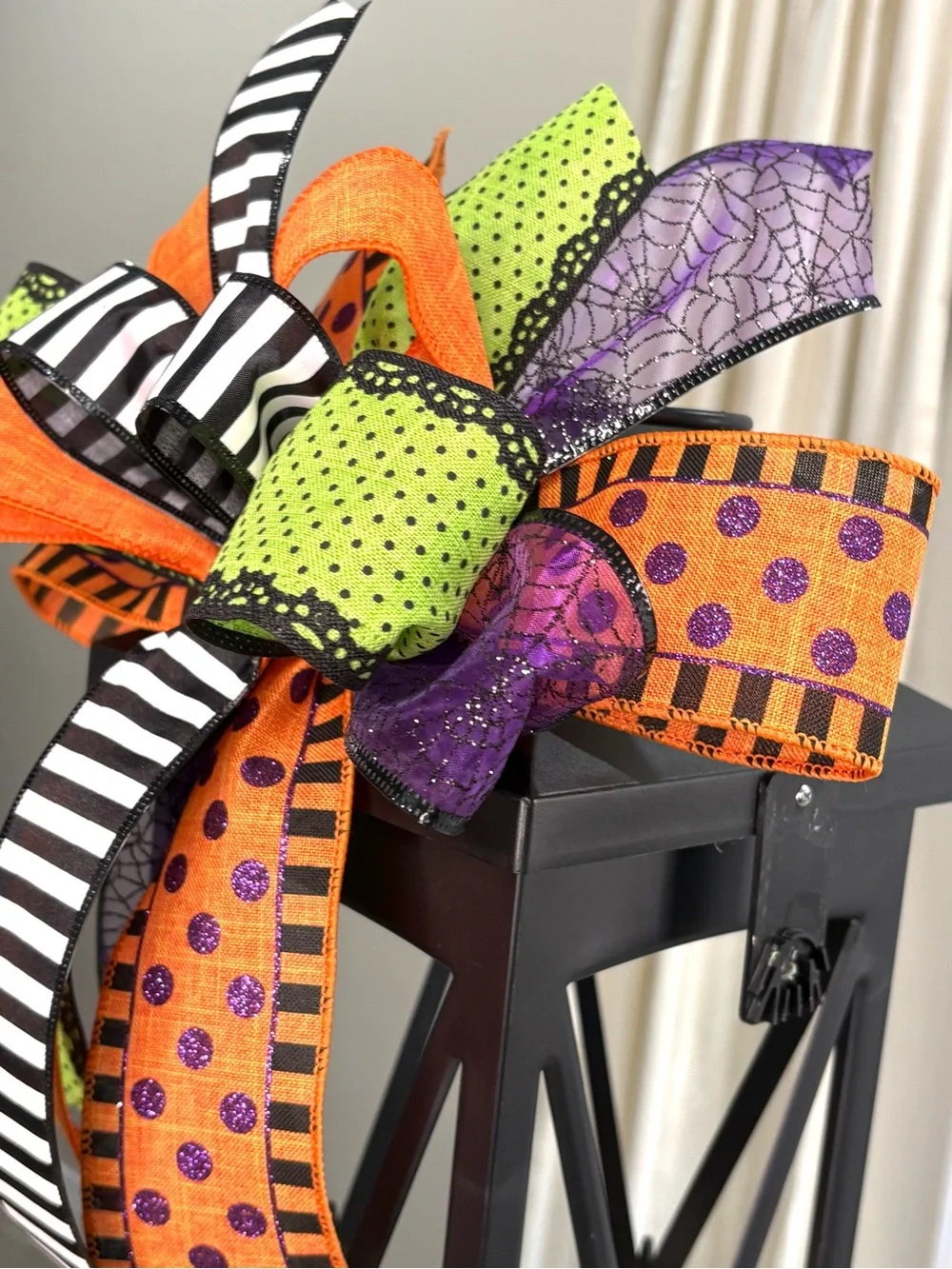 Festive Halloween Multi-Color Decorative Bow - Home Party Supplies